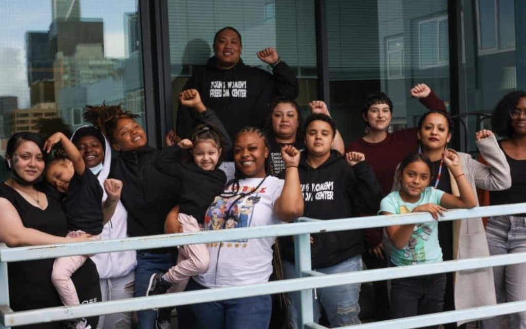 Young leaders, staff and family members gather at the Young Women’s Freedom Center in 2022. Their work and legacy will be the focus of a March 12 Commonwealth Club conversation hosted by MindSite News
