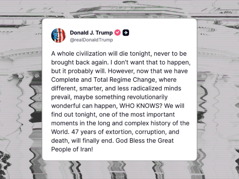 Screenshot of a Truth Social post from President Trump
